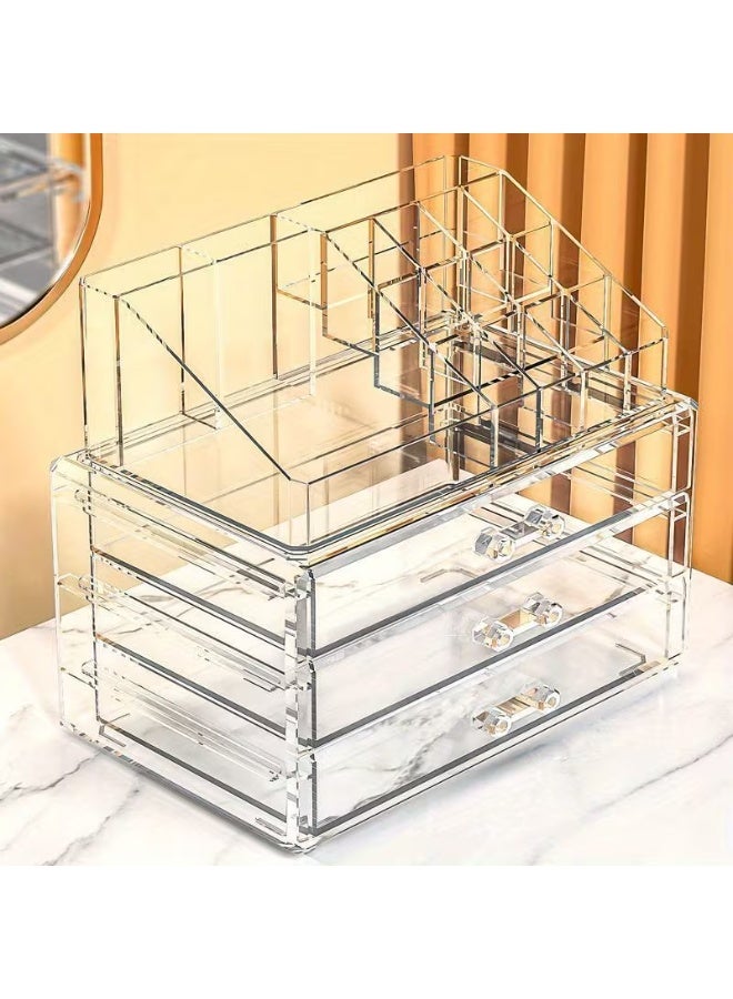 AS SEEN ON TV Acrylic Makeup Storage Box with 3 Drawers - Image 2